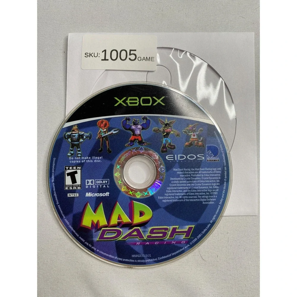 Mad Dash Racing Microsoft Xbox Original Game Disc Only